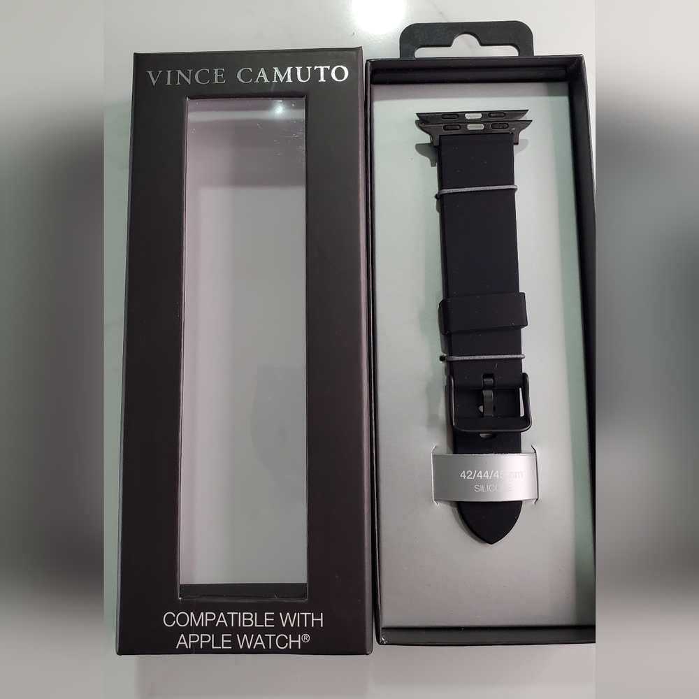 Vince Camuto Black Silicone Apple Watch Band 42/44/45